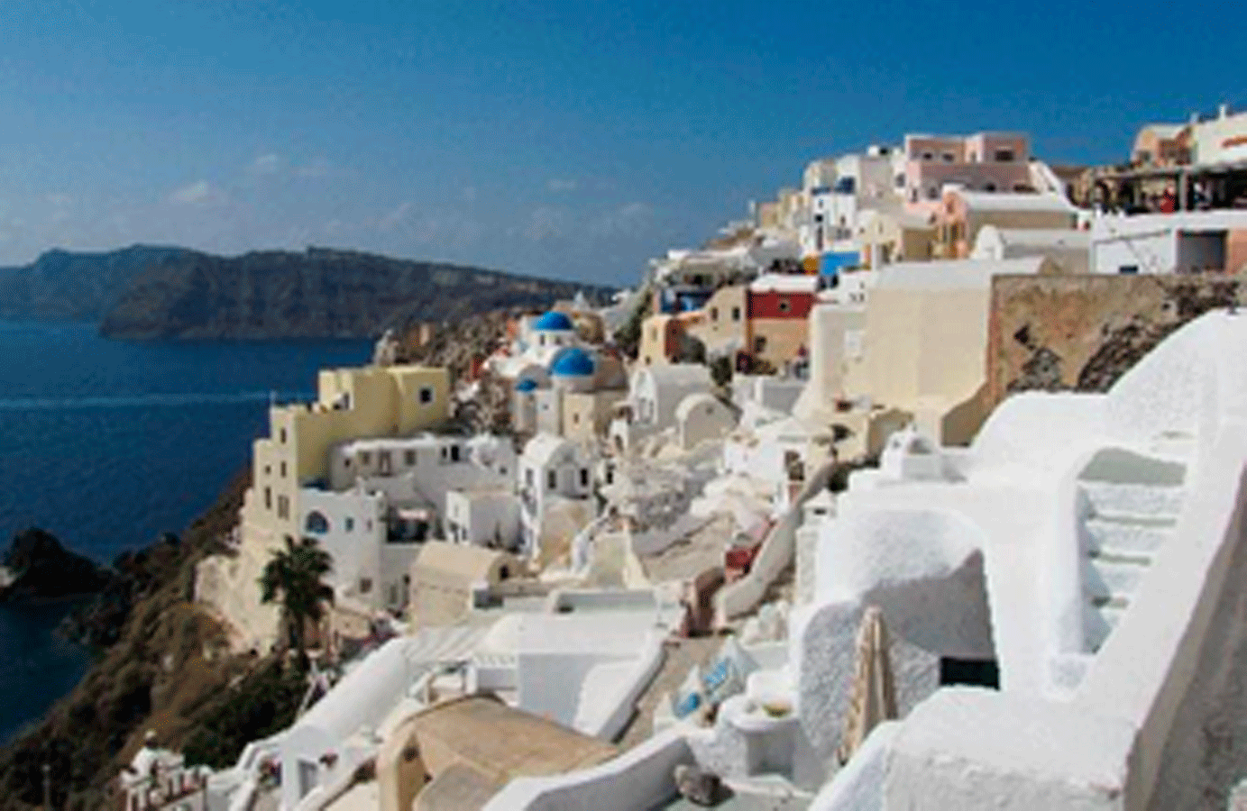 zeilen Griekenland: witte huisjes Santorini