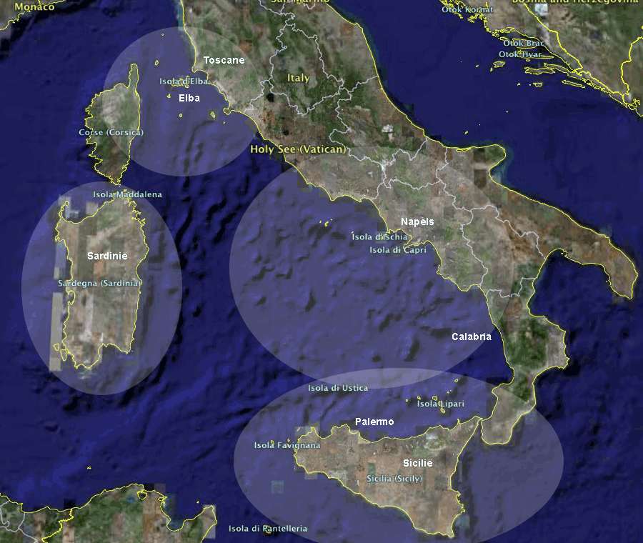 zeilen Italië: zeekaart
